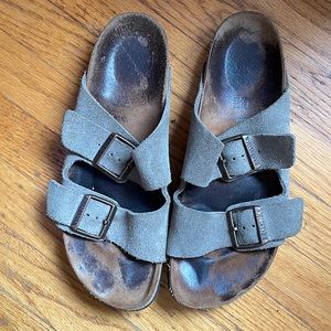 Birkenstock Arizona suede sandals (worn)